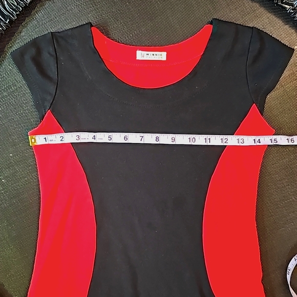 Red & Black Contrast Curve Mod Mini-dress | Sz XS | NWOT - Picture 6 of 7